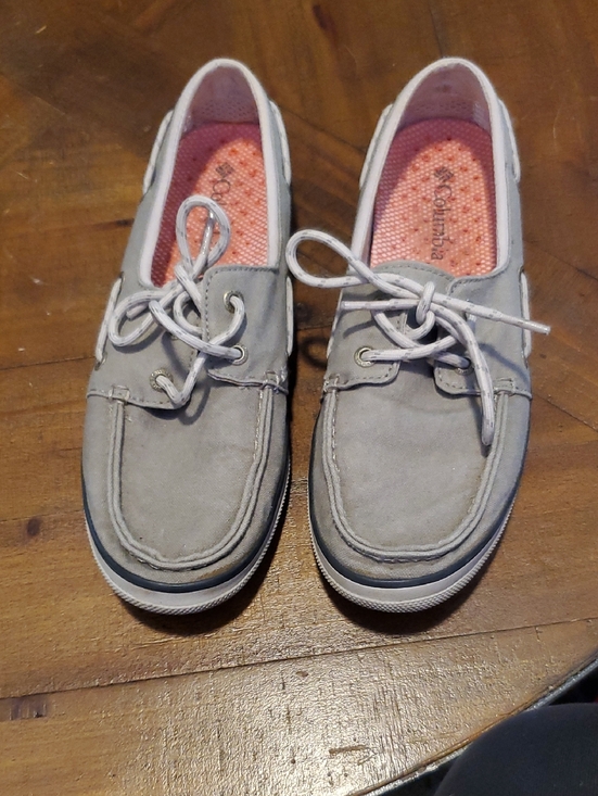 Columbia Shoes - Columbia Gray Suede Boat Loafers with Pink Insoles